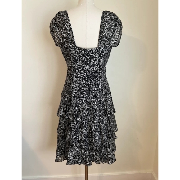 French Black White Ruffle Dress - Picture 6 of 7